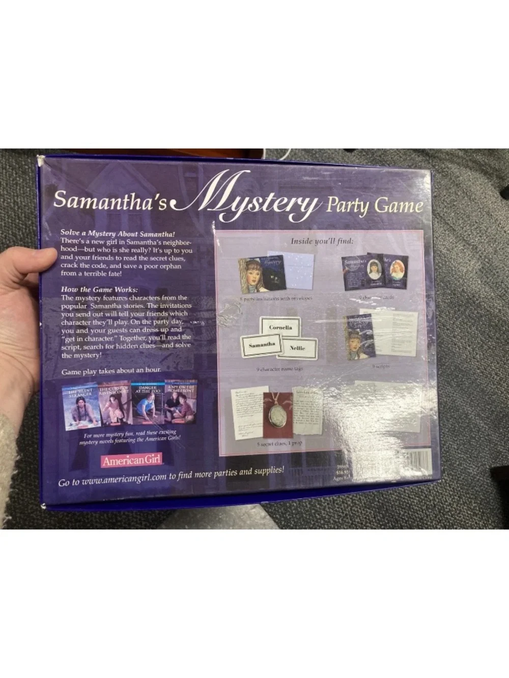 American Girl Doll SAMANTHA Samantha's MYSTERY PARTY GAME child kid board game